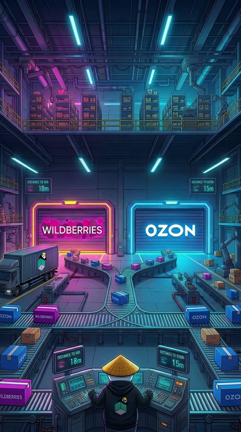 Неоновая зона маркетплейсов WB и Ozon